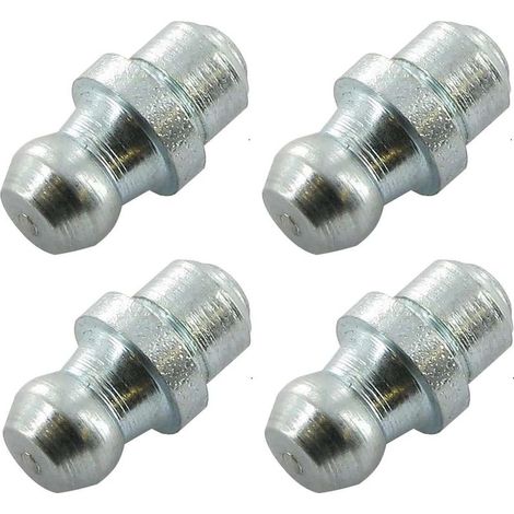Lot de 4 graisseurs à frapper M6 angle 180° – Embout graissage pour pompe à graisse manuelle hydraulique – Tracteur engin agricole