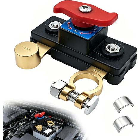 12V-24V Battery Circuit Breaker, Pure Copper Deconnection Switch, Car Battery Cut Off for Motorcycle, Boat, Truck, Tractor and Camper, Safe Power Isolator (1/5)