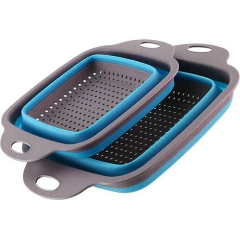 Lot de 2 paniers d'égouttage pliables et télescopiques pour fruits et légumes – (1/5)
