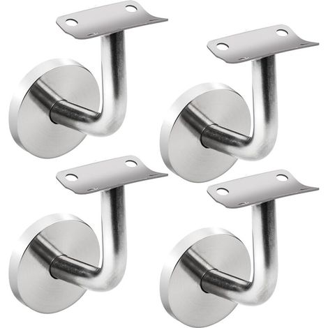 Lot de 4 supports de main courante en acier inoxydable pour rampe d'escalier en bois, main courante pour personnes âgées (1/4)