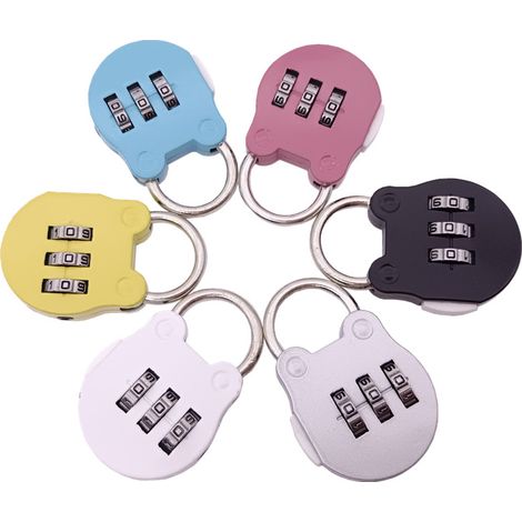 Serrure à Combinaison 6 PCS Cadenas à Combinaison, Cadenas Code 3 Chiffres, Mini Cadenas à Combinaison Réinitialisables Coloré, Guazhuni (1/5)