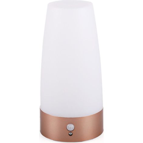 Nachttischlampe mit Bewegungsmelder, LED-Schreibtischlampe, Nachtlicht fürs Schlafzimmer, kleine batteriebetriebene Tischlampe, Stimmungsbeleuchtung