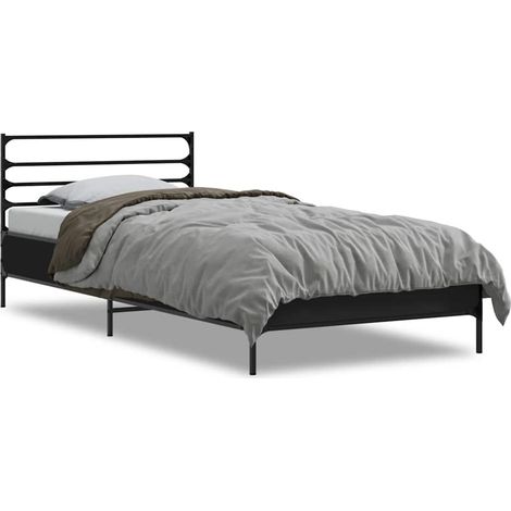 Maison Exclusive - Giroletto Nero 100x200 cm in Legno Multistrato e Metallo (1/5)