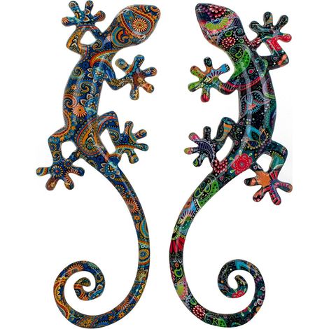 Signes Grimalt Jardín Adorno Pared  Lagarto Set 2 Unidades Jardin Multicolor 13x35x4cm 23653 (1/4)