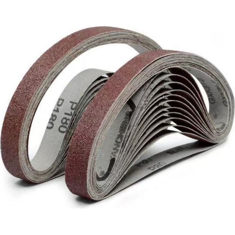 Lot 20 Bandes Abrasives 15x452 mm – Grain 60, Oxyde Aluminium – Bois, Métal (1/4)