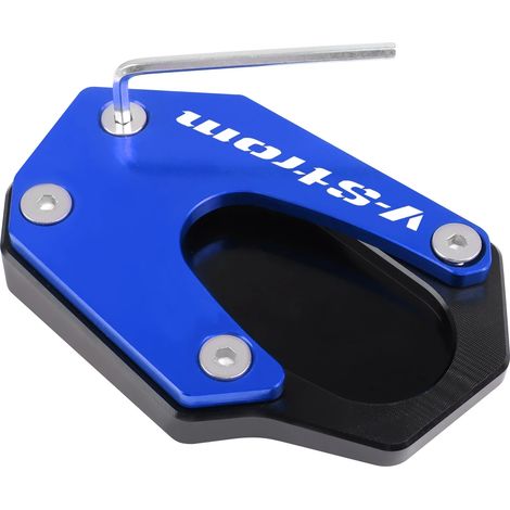 (V-Strom bleue) Compatible avec la béquille SUZUKI DL1050 V-Strom 1050 Vstrom DL 1050 XT DL1050XT 2020-2023 - Plaque de support d'extension de béquille latérale usinée CNC maxpower (1/4)