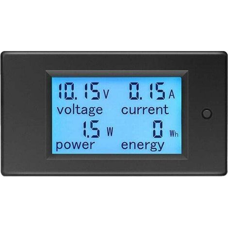 Voltmètre Ampèremètre 12V DC 6.5-100V 20A - Tensionmètre Wattmètre - Testeur Tension Courant Puissance - LCD Énergiemètre DC20A (1/5)