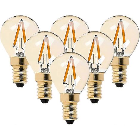 Ampoules LED à filament G40 1W mini globe - blanc ultra chaud 2200K (lueur ambrée), équivalent 10W - culot E14 (1/5)