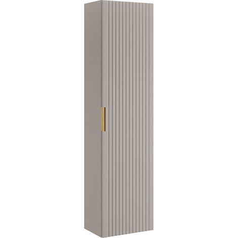 Colonne de salle de bain suspendue striée - Beige - H140 cm - ZEVARA