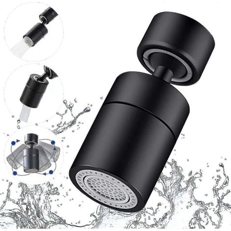 Aérateur de robinet, rotation à 360 degrés, 2 modes réglables, filtre à bulles pour robinets de cuisine et de salle de bain, filetage interne (1/2)