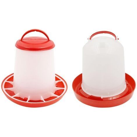 rouge, mangeoire automatique pour poulets de 1,5 kg et abreuvoir de 1,5 litre, mangeoire et abreuvoir automatiques pour poulets, abreuvoir automatique, ensemble mangeoire pour poulets (1/5)