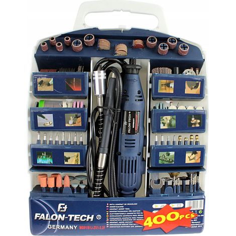 Falon-Tech Mini-Winkelschleifer 270W + flexible Welle + 400 Zubehörteile (1/5)
