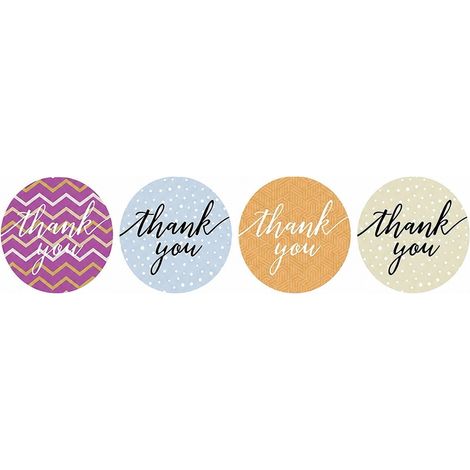 500 Sticker Danke rund 8 Designs Tags Geschenk Fest Felicita (1/5)