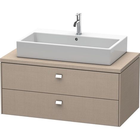Meuble bas console BRIOSO poignée chromé 442x1020x550mm lin
