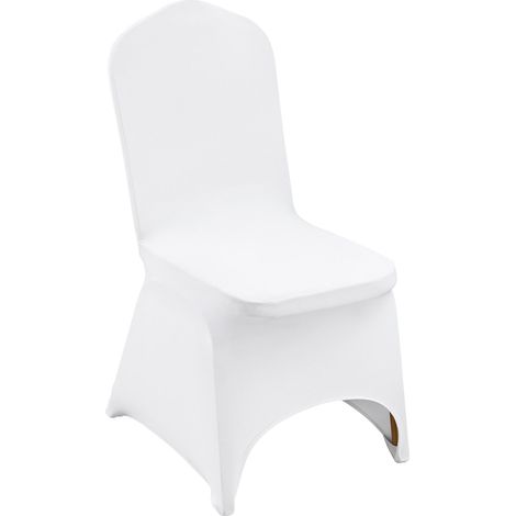 Couverture Housses de Chaise Mariage Housse de Chaise Blanche 50 Pièces Housse de Chaise Lycra sans Bras Polyester et Élasthanne Front Cintré Élastique Soirée Célébration Décoration (1/5)