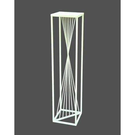 DanDiBo Blumenhocker Metall Weiß Eckig 100 cm Blumenständer Beistelltisch 96568 Blumensäule Pflanzenständer Pflanzenhocker Design Modern