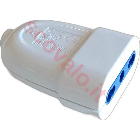 presa elettrica volante bivalente 10-16A italiana bianco 16A
