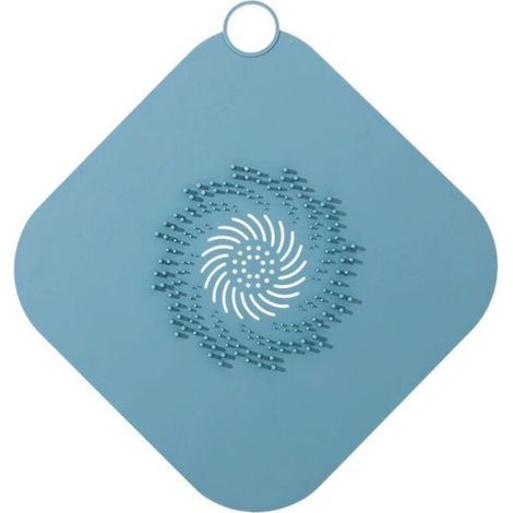 Silikon-Duschablauf mit Filter und blauem Deckel – Komplettset für Waschbecken und Badewanne – KZQ