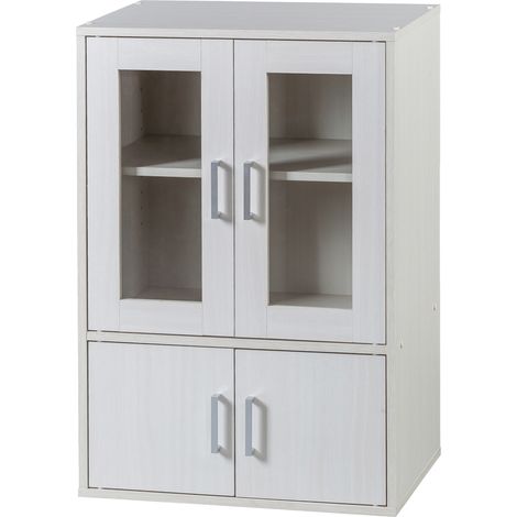 Iris Ohyama, muebles, estantería de almacenamiento, armario, aparador -GKN-9060- Roble blanco, W24 x D29 x H90 cm