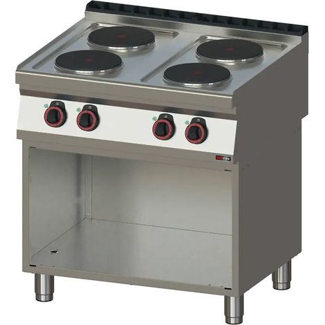 Fourneau électrique 4x feu avec soubassement 400 V REDFOX - SP 70/80 E - REDFOX