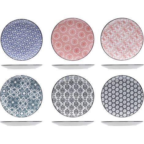 Assiette à Dessert Delirio-Grès-D 19Cm-Lot de 6, Assortis (1/4)