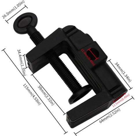 Lot de 3 pinces de rechange pour lampe de bureau avec bras pivotant, support en plastique non marquant, lampe de table à col de cygne réglable, lumière LED, microphone, caméra (1/3)