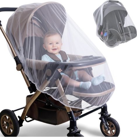 Moskitonetz kompatibel mit Kinderwagen, Autositzen und Babybetten – Optimaler Insektenschutz kompatibel mit Kinderwagen, Babytragen und Laufställen (1/5)