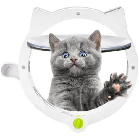 (Blanc) Chatière intérieure pour Animaux de Compagnie, avec 4 Modes de Verrouillage, magnétique, résistante aux intempéries, Accessoires d'installation pour Portes et Murs Minces (1/5)