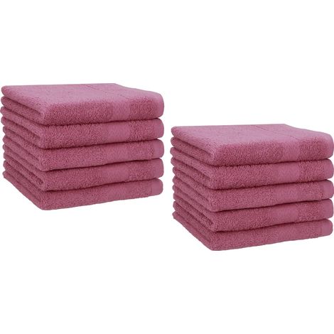 Ensemble de 10 serviettes de toilette Betz, 30 x 50 cm, PREMIUM, 100 % coton, coloris : framboise (1/5)