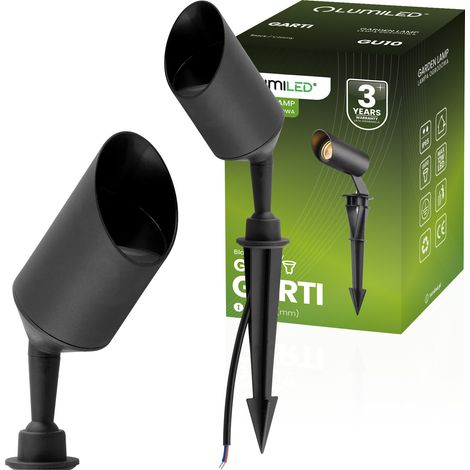 GARTI LED GU10 Gartenleuchte für den Außenbereich, Strahler, stoßfest, IP65, LUMILED-Kabel