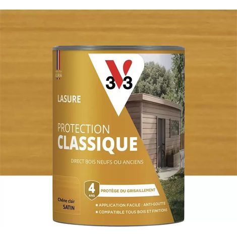 Lasure Protection Classique V33 4 ans Chêne clair 0,75 L (1/3)