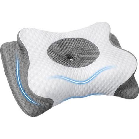 Oreiller Mémoire de Forme Ergonomique Cervical l'oreiller Coussin Mémoire de Forme pour Dormeurs Latéraux,Dorsaux et sur Le Ventre (1/3)