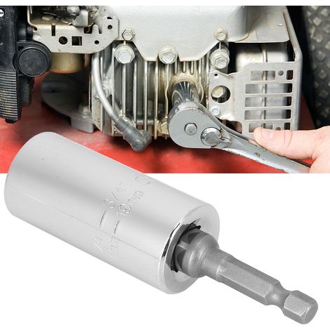 Douille universelle multifonctionnelle 3/8" argentée en acier 55 + tige de connexion, outil manuel 7-19 mm (1/5)