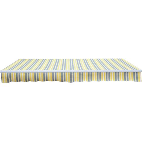 Greenbay 4.5x3m Garden Awning Replacement Fabric Top Cover Front Valance Yellow-Stripe (1/2)