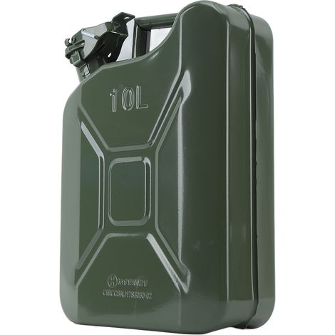 Bidon d'essence de 10 litres (2,6 gallons) en acier inoxydable avec valve de ventilation automatique et poignée de transport (1/5)