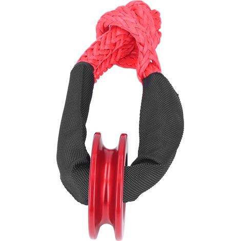 Kit d'anneau de récupération, corde souple synthétique, anneau de remorquage en alliage d'aluminium pour VTT, UTV, SUV et camion (rouge) (1/5)