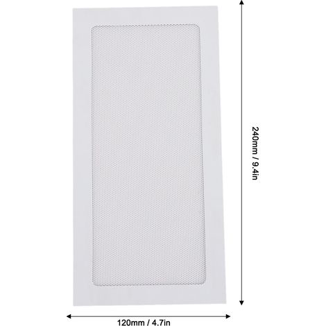 Ortviai Filtre Anti-Poussière Magnétique pour Ventilateur PC – 2 Pièces, Maille Fine en PVC Blanc, 120 x 240 mm (1/4)