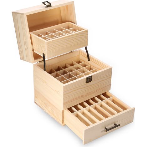 59 compartiments boîte de rangement essentielle en bois pour huiles essentielles, organiseur d'aromathérapie (1/5)