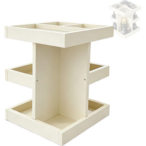 Elegante ripiano in legno per organizzare accessori di bellezza. (1/2)