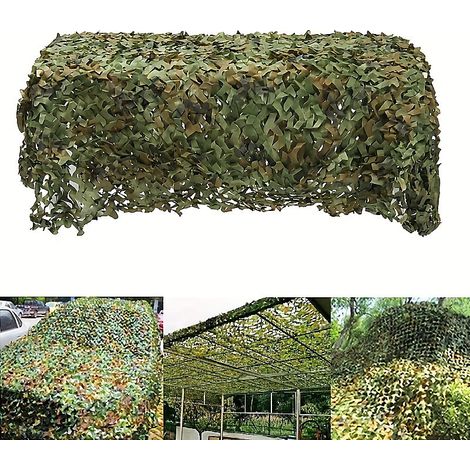 Filet de camouflage , Filet de camouflage au sol pour camping, ombrage et décoration de clôture de jardin (4 m x 6 m) (1/5)