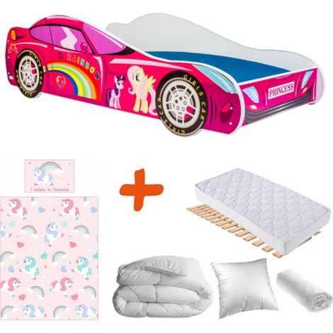 Pack Lit Voiture Rose My Little Pony Princesse et Arc en ciel -140 x 70 cm (1/5)