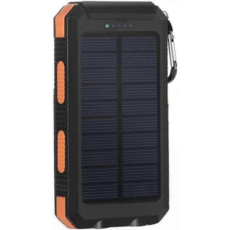 Batterie externe solaire haute performance, idéale pour les aventures en plein air (orange) (1/5)