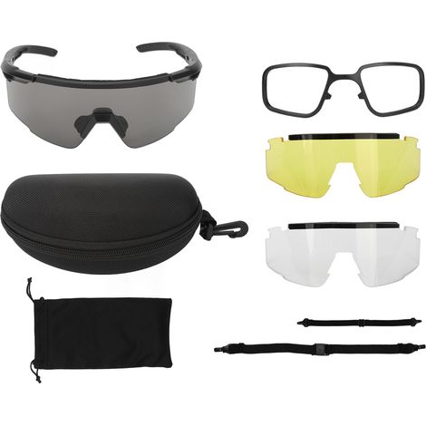 Lunettes de sécurité anti-buée pour tir, protection oculaire avec monture pour lunettes de vue, noir, pour cyclisme et ski (1/5)