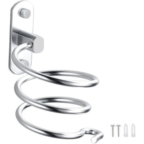 Support de sèche-cheveux Mural en Aluminium Support de Câble (Argent) (1/5)