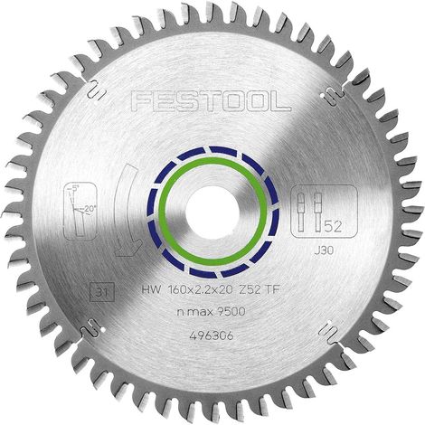 FESTOOL HW 160x2.2x20 TF 52T (496306) Aluminium / Plastics 160mm x 20mm x 52T (1/2)