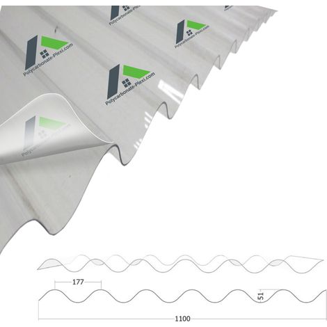 Polycarbonate Ondulé Grandes Ondes 1580x1100mm (1/2)