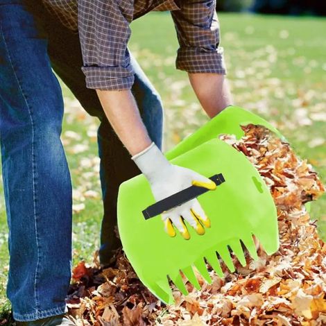 (SET1) Ramasse-feuilles, griffes, râteau à main, outil de jardinage pour le ramassage des débris, idéal pour le nettoyage des massifs de fleurs, pelouses, piscines et espaces extérieurs en automne. (1/5)