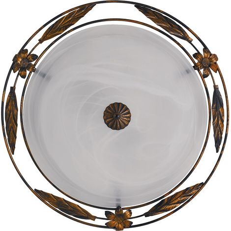 "Plafoniera RICCIO bianca in vetro con struttura in metallo 40 cm." (1/4)
