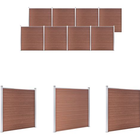 Gartenzaun WPC 1391x186 cm Braun (1/5)
