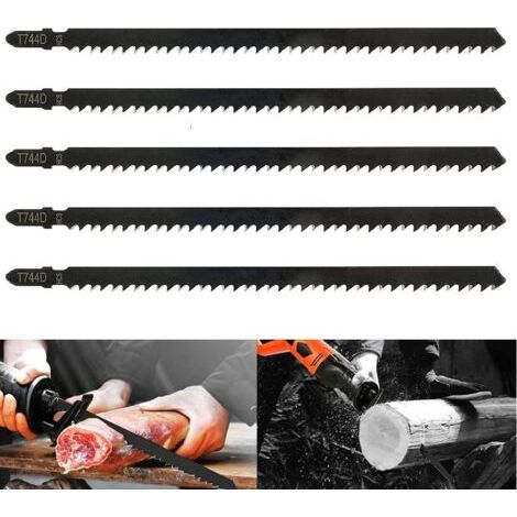 5pcs Lames de Scie Sauteuse T744D Professionnelles de 180 mm pour Scier le Bois et le Métal Accessoire de Scie Sauteuse Compatible avec Bosch, Metabo etc (1/5)
